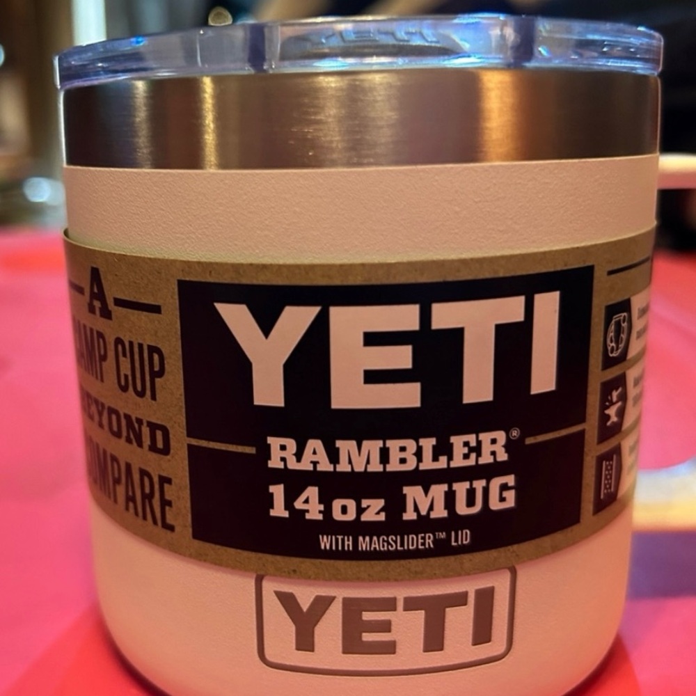 Yeti Rambler 14oz Mug - White and Silver